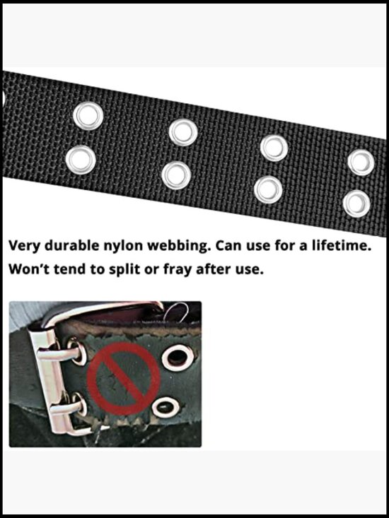 Double Grommet Belt Nylon Prong Buckle Plus Size 39 to 71 Inches main image 5